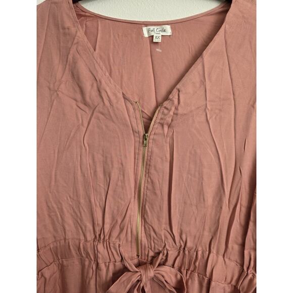 Full Circle Trends Dress‎ NWT Long Sleeve Pink With Pockets 3X - Picture 2 of 11